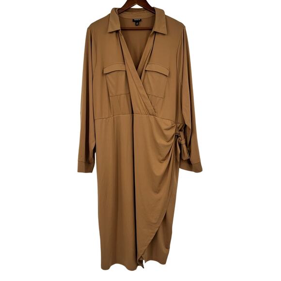 Torrid plus size At The Knee Studio Knit Collared Dress stretch neutral size 4x - Picture 2 of 8